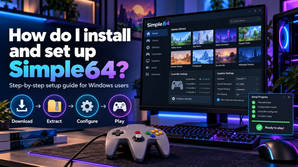 How do I install and set up Simple64?